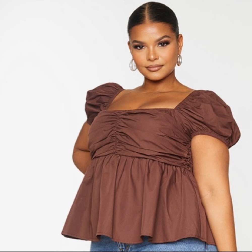 Brown Ruched Top - Picture 2 of 2